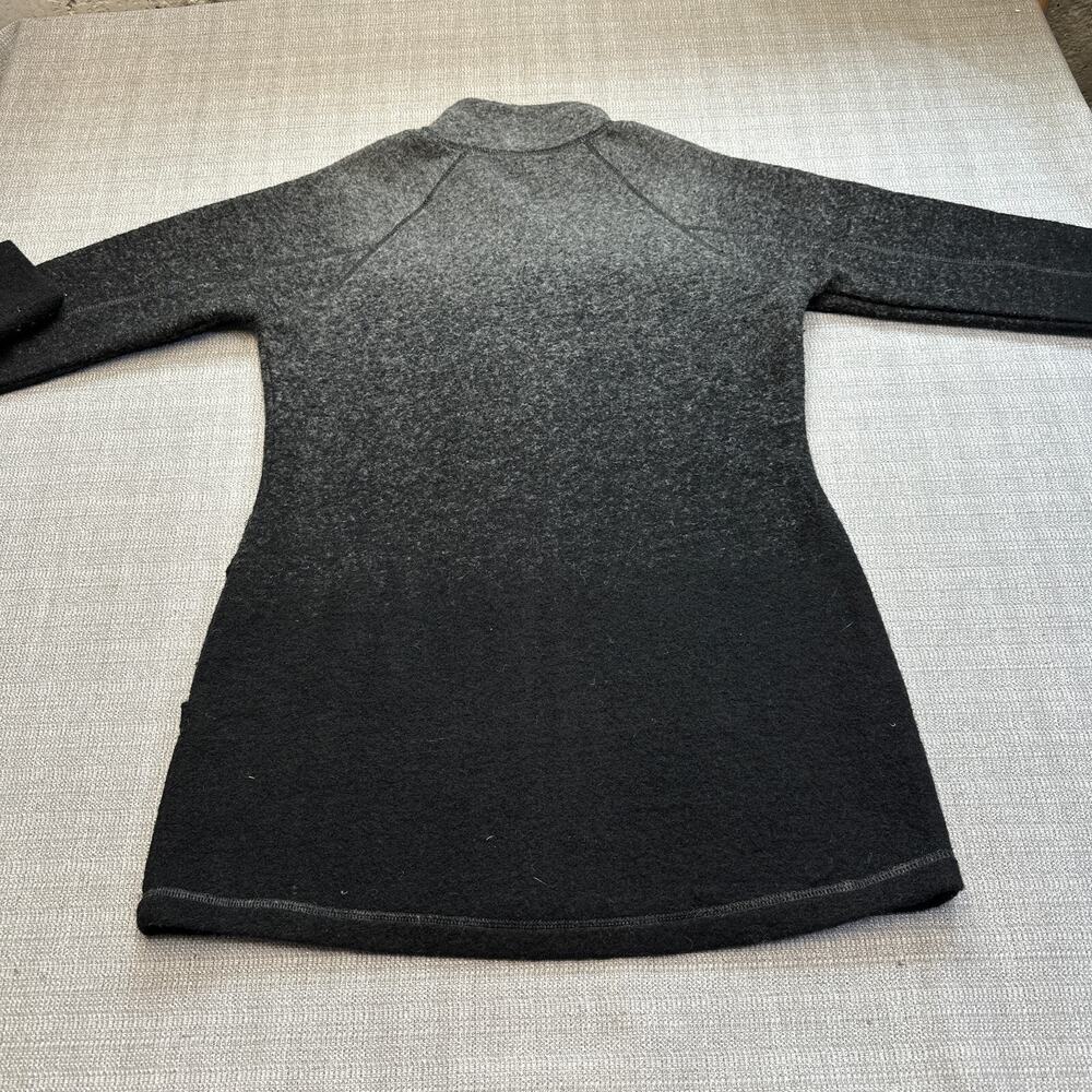 Ombré Wool Blend Zip Jacket Black Gray‎ Large Outdoor Cozy Layer Akini - Picture 4 of 8